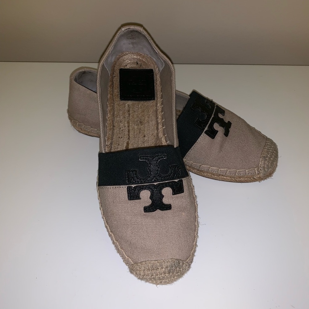 Tory Burch Weston Flat Espadrille Natural Black 6